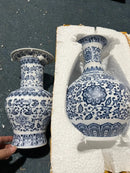 Blue & White Porcelain Vase Axyaa Classic Chinese Ornaments for Home Decor