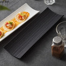 Axyaa Striped Ceramic Sushi Plate Set for Molecular Cuisine Dining