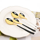 Axyaa Black Stainless Steel Cutlery Set - 18 Pieces