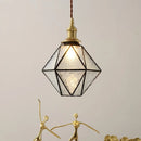 Axyaa Glass Copper LED Pendant Light for Home Decor - Nordic Style