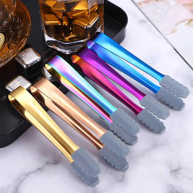 Axyaa Silicone Head Stainless Steel Food Tongs