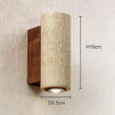 Axyaa Travertine Sconce Light, E27 Bulb, Bedroom & Living Room Stone Wall Lamp