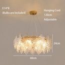 Axyaa French Cream Glass Chandelier Modern Minimalist Art for Living Room