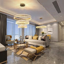 Axyaa Modern Crystal LED Chandelier for Living Dining Room Decor