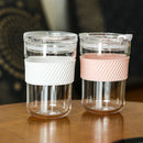 Axyaa 460ml Ins Style Coffee Mug with Lid for Bubble Tea Juice Milk