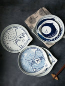 Axya Japanese Style Cat Ceramic Snack Plate Household Tableware