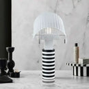 Axyaa Black White LED Stripe Table Lamp for Children's Bedroom & Living Room