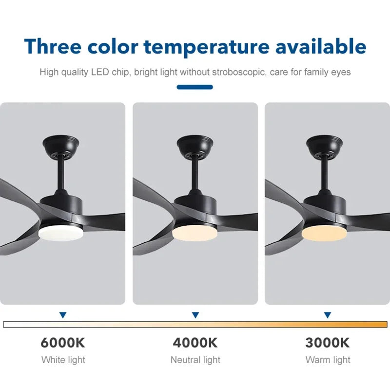 Axyaa 52" DC Motor Ceiling Fan with Remote Control and LED Light