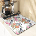Axyaa Leaf Print Coasters & Drying Mat Set for Kitchen Essentials