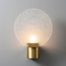 Axyaa Copper Round Wall Lamp Glass Light for Living Room Bedroom Corridor LED Lighting