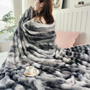 Axyaa Gradient Bubble Fleece Throw: Soft Plush Nap Blanket for Bedroom Sofa & Travel