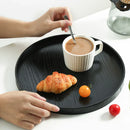Axyaa Round Wooden Tray for Tea, Coffee, Desserts, and Snacks