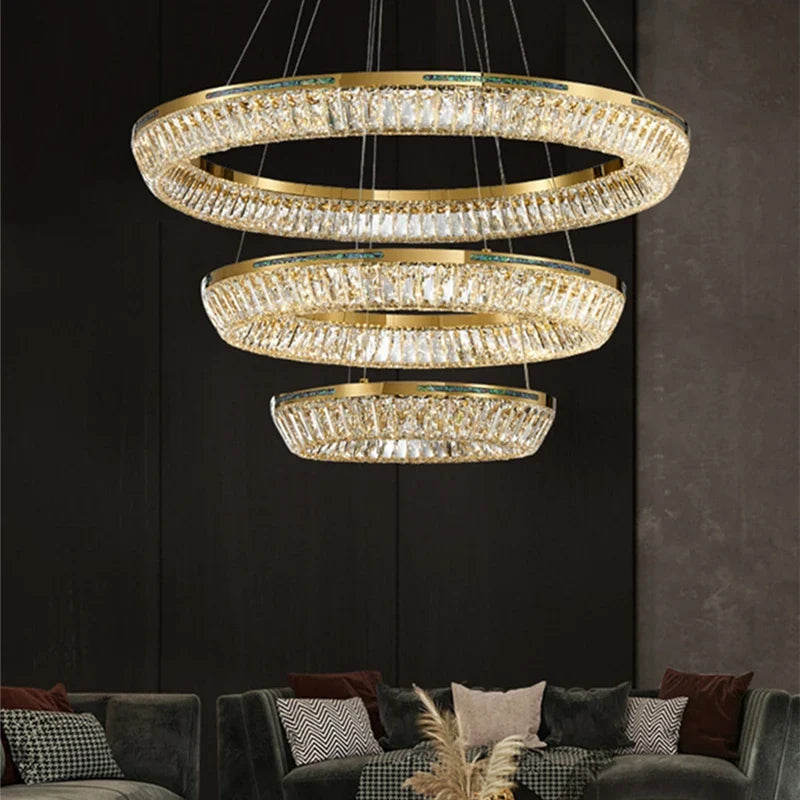 Axyaa Crystal LED Chandeliers: Modern Luxury Lighting Fixtures for Home Interiors