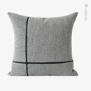 Axyaa Luxury Gray Black Stitching Bedside Cushion for Bedroom, Living Room, and Dining Room