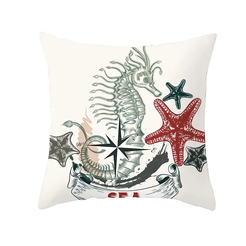 Axyaa Sailing Anchor Sofa Cushion Cover - Summer Beach Pillow for Home Decoration