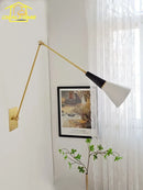 Axyaa Athena Brass Wall Lamp LED Swing Arm Sconces Black/Gold Kitchen Study