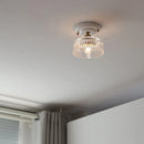 Axyaa Ceramic Canopy LED Ceiling Lamp Glass Copper Luminaria De Teto