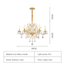 Axyaa Gold Iron Crystal Chandelier for Living Room Dining Bedroom
