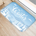 Christmas Snow Deer Pattern Printed Door Mat for Home Decor by Axyaa
