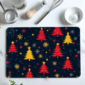 Christmas Tree Snow Stars Drying Mat - Non-Slip Absorbent Kitchen Placemat by Axyaa