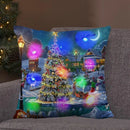 Axyaa LED Retro Santa Christmas Lights Pillowcase Home Decor 45x45