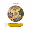 Axyaa Bohemian Ceramic Plate: Creative Western Food Fruit Plate, Oven Microwave Safe