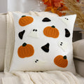 Axyaa Pumpkin Embroidered Velvet Sofa Pillowcase Halloween Throw Cushion Cover