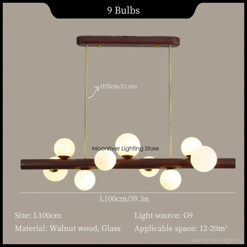 Axyaa Wood Pendant Chandelier LED Ceiling Lighting Fixture