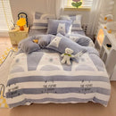 Axyaa Rainbow Dual-color Flannel Duvet Cover - Soft & Cozy Winter Bedding