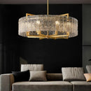 Axyaa Luxury Water Glass Chandelier: Modern LED Lighting Fixture for Home Decor