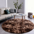 Axyaa Gray Fluffy Plush Carpet Round Rug for Living Room, Kids Bedroom, Nursery & Home Decor