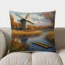 Autumn Windmill Pathway Decorative Pillow Cover by Axyaa - Sofa Bedroom Car Cushion Cover
