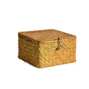 Axyaa Rattan Wicker Shelf Basket: Handwoven Rectangular Organizer for Home Storage