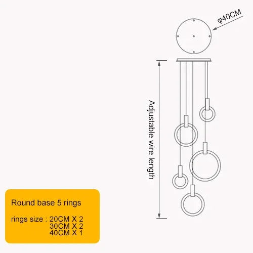 Axyaa Circular Staircase Chandelier: Luxury Nordic Living Room Pendant Light