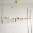 Axyaa Linear LED Glass Globe Pendant Light for Kitchen Dining Living Room