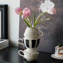 Axyaa Cartoon Folding Cup Vase Ceramic Handicraft Flowerpot Home Decoration