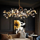 Axyaa Luxury Crystal Branch Chandelier for Villa Living Room, All Copper Elegant Design