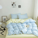 Axyaa Washed Cotton Mix & Match Solid Color Double-Spell Four-Piece Set