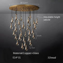 Axyaa Large Water Droplets Glass LED Chandelier for Modern Living Spaces