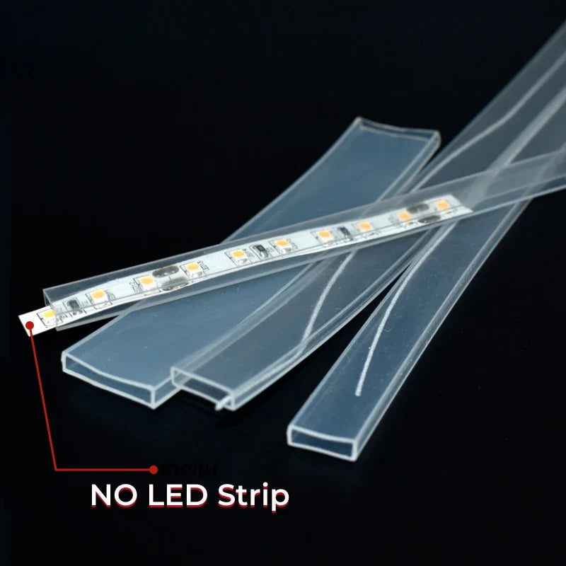 Axyaa Transparent LED Silicone Tube Waterproof Strip Light Channel Diffuser Hose Cover