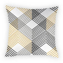 Axyaa Geometric Yellow Print Polyester Cushion Cover - 45x45cm