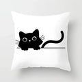 Skull Cat Black Pillowcase 45x45cm Home Decor for Sofa & Car - Axyaa