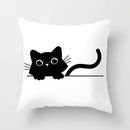 Skull Cat Black Pillowcase 45x45cm Home Decor for Sofa & Car - Axyaa