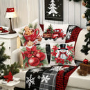 Axyaa Christmas Printed Pillow Cover Set for Festive Home Decor
