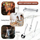 Axyaa 14-Piece Mini Cutlery Set: Tongs, Spatulas, Spoons, Forks - Non-Stick Tableware