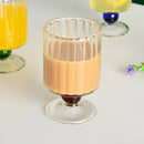 Axyaa Nordic Ripple Style Beaded Stem Wine Glasses Goblet Vintage Drinking Glass Cup