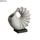 Axyaa Conch Vase Resin Floral Decor for Aesthetic Room Ambiance