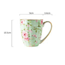 Axyaa Flower Tea Cup Set, 400ml Ceramic Coffee Mug for Couples