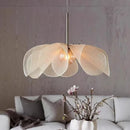 Axyaa Flower LED Chandelier: French Fabric Modern Ceiling Pendant Light