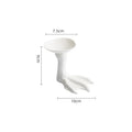 Axyaa High Foot Ceramic Goose Feet Dim Sum Plate for Molecular Cuisine